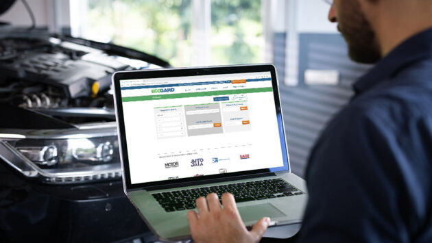 new and improved ecogard ecatalog on a laptop screen