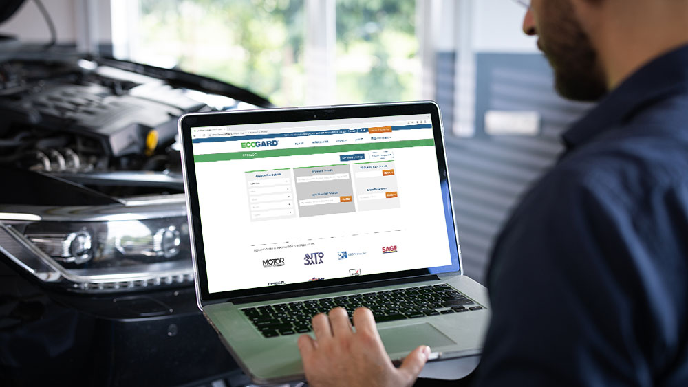 new and improved ecogard ecatalog on a laptop screen